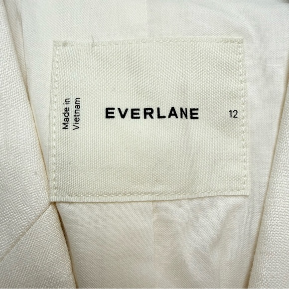 Everlane Oversized Linen Blazer Ivory White Single Breasted Jacket Size 12 NWOT - Picture 10 of 13